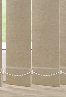 Flori Faux Suede (Blackout), Vanilla Latte - Vertical Blind Slats